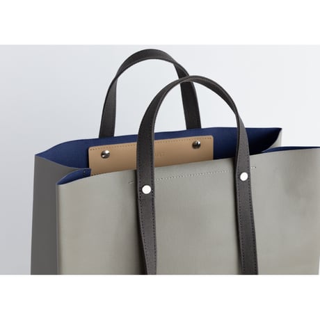TWIST-SHOPPER Medium #GRAY × MARINE BLUE