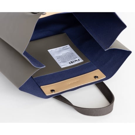 TWIST-SHOPPER Small #GRAY × MARINE BLUE