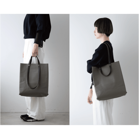 TWIST-SHOPPER Medium #GRAY × MARINE BLUE