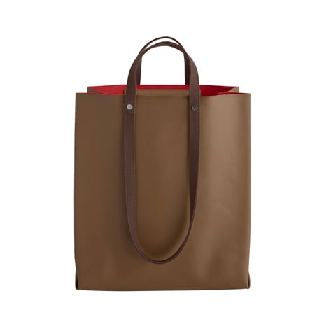 TWIST-SHOPPER Medium #CAMEL × CORAL PINK