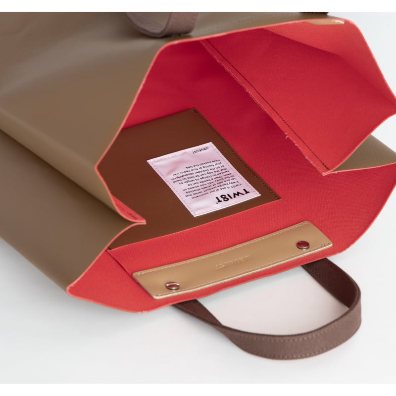 TWIST-SHOPPER Small #CAMEL × CORAL PINK | .URUKUST