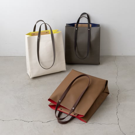 TWIST-SHOPPER Medium #CAMEL × CORAL PINK