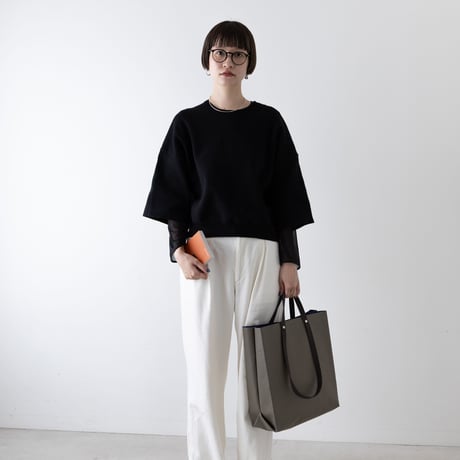 TWIST-SHOPPER Medium #GRAY × MARINE BLUE