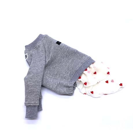 sweat×heart one-piece【gray×white】