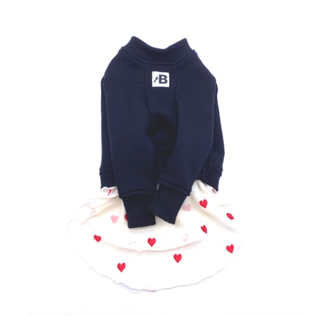sweat×heart one-piece【black×white】