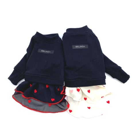 sweat×heart one-piece【black×white】