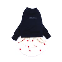 sweat×heart one-piece【black×white】