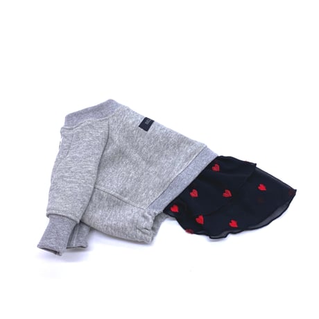 sweat×heart one-piece【gray×black】
