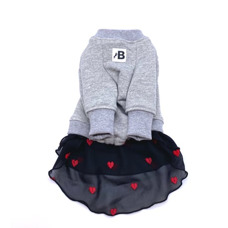 sweat×heart one-piece【gray×black】