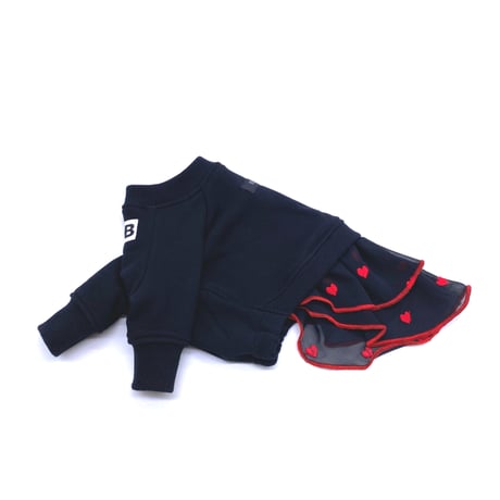 sweat×heart one-piece【black×black】