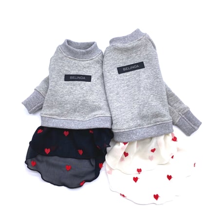 sweat×heart one-piece【gray×white】