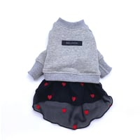 sweat×heart one-piece【gray×black】