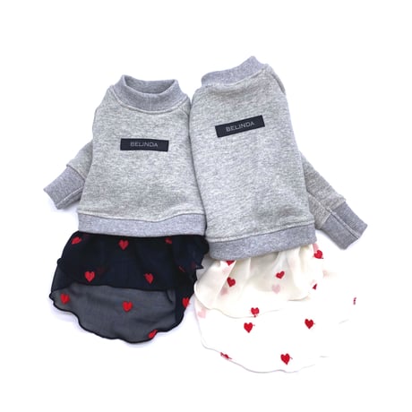 sweat×heart one-piece【gray×black】