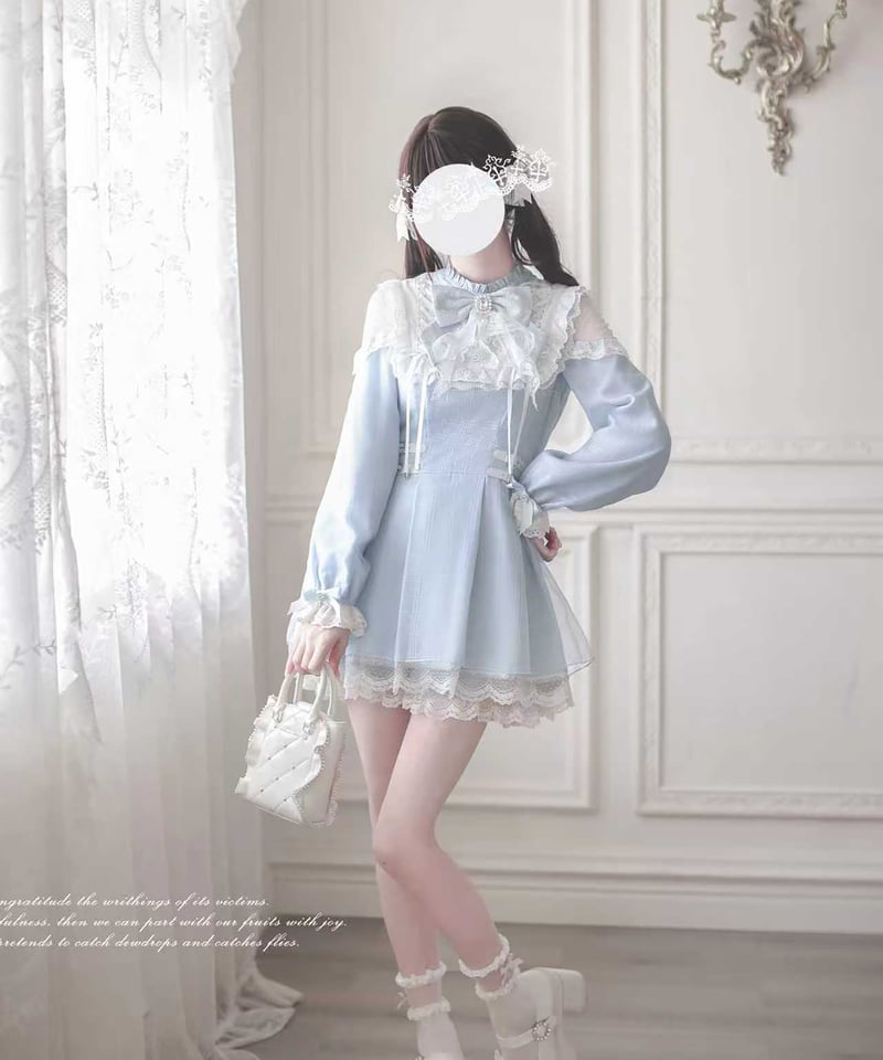 胡桃木JK / 天使の鼓動 オリジナル地雷系量産型 水色ワンピース