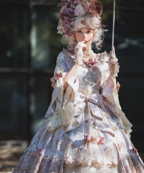 Miss Point エリザベス ロリィタ ドレス ピンク 薔薇花柄ワンピース full set[LO222]
