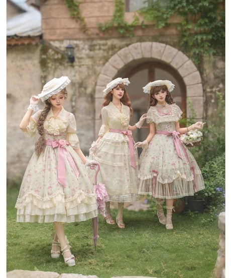 with PUJI Letter and Poetry / Rose Breeze ロリィタドレス set [LO1585]