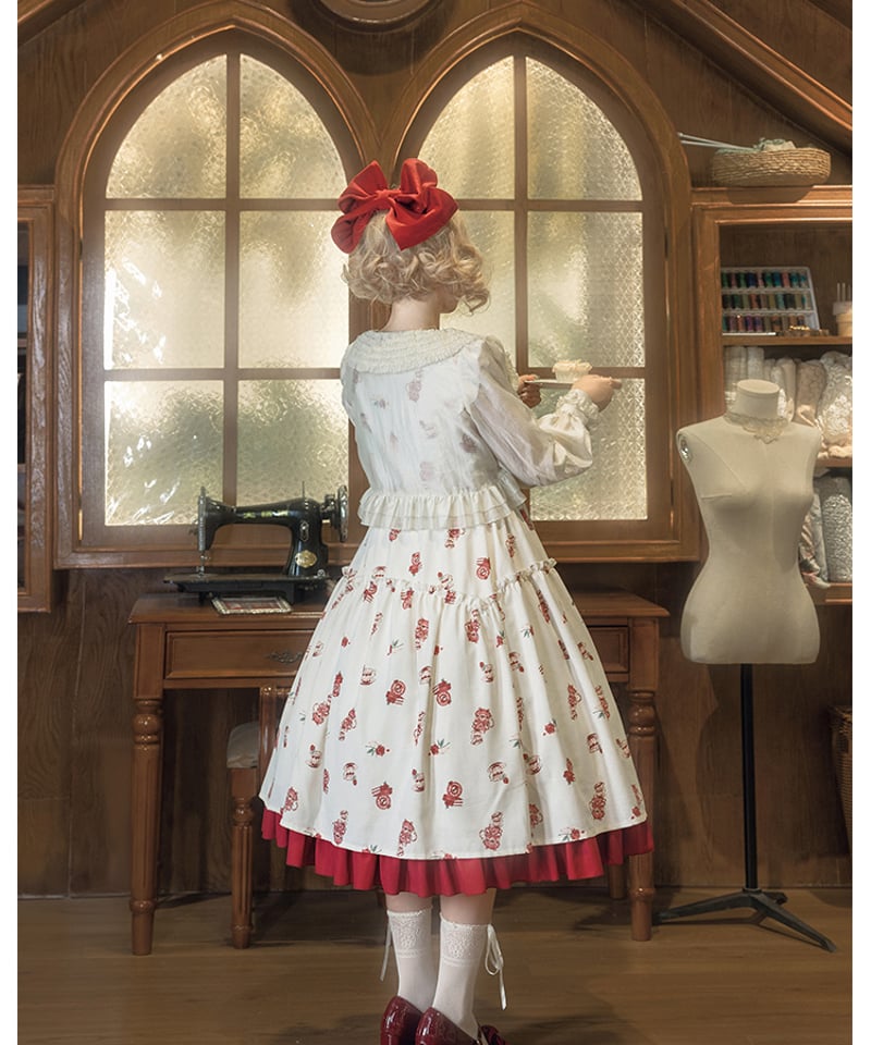 ROSA BIANCA パフスリーブワンピース/アフタヌーンドレスロリィタ ROSA BIANCA パフスリーブワンピース/アフタヌーンドレスロリィタ