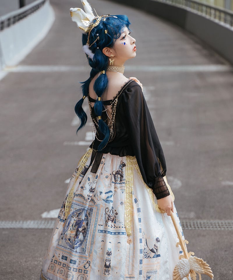 ハンドメイド　ロリィタ　スカート　懐古ロリィタ 平成魔女 ロリィタ JSK ジャンパースカート ワンピース ブラック