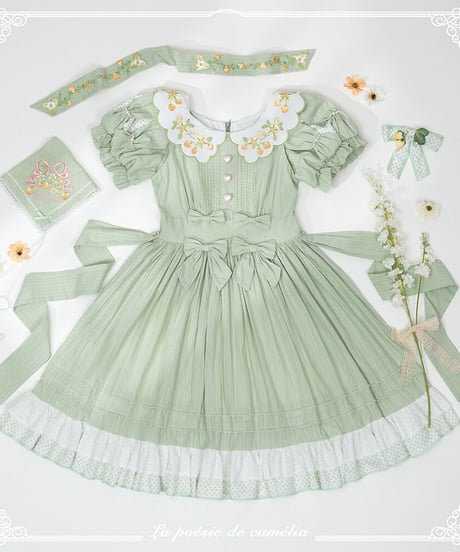 la poésie de camélia いちご 刺繍ロリィタ ワンピース ロング [LO474]