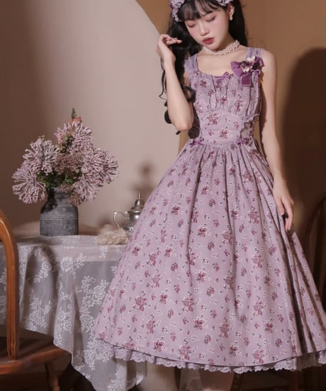 Little Plum 花と夢 コーデュロイ ロリィタドレス JSK [LO653]