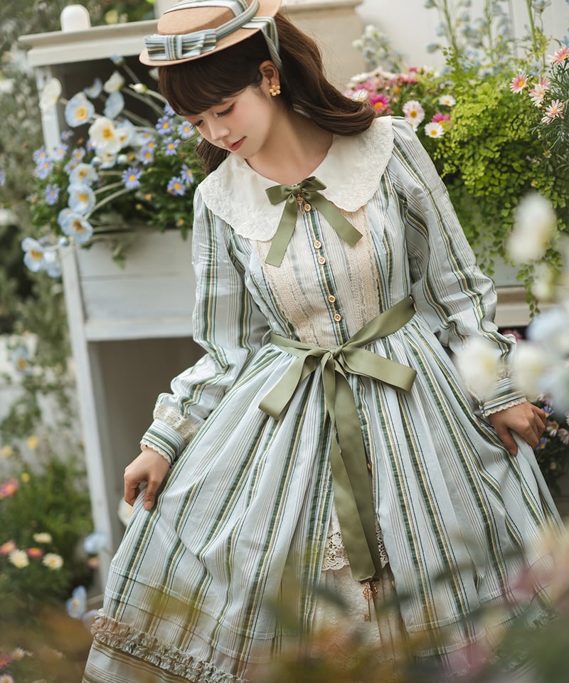 Miss Point 森林図鑑2.0 ロリィタドレス ストライプ 前あき Miss Point 森林図鑑2.0 ロリィタドレス ストライプ 前あき