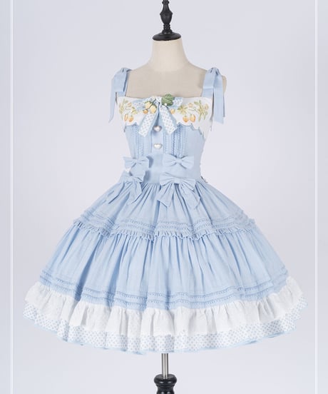 la poésie de camélia いちご 刺繍ロリィタ ストラップJSK [LO474]