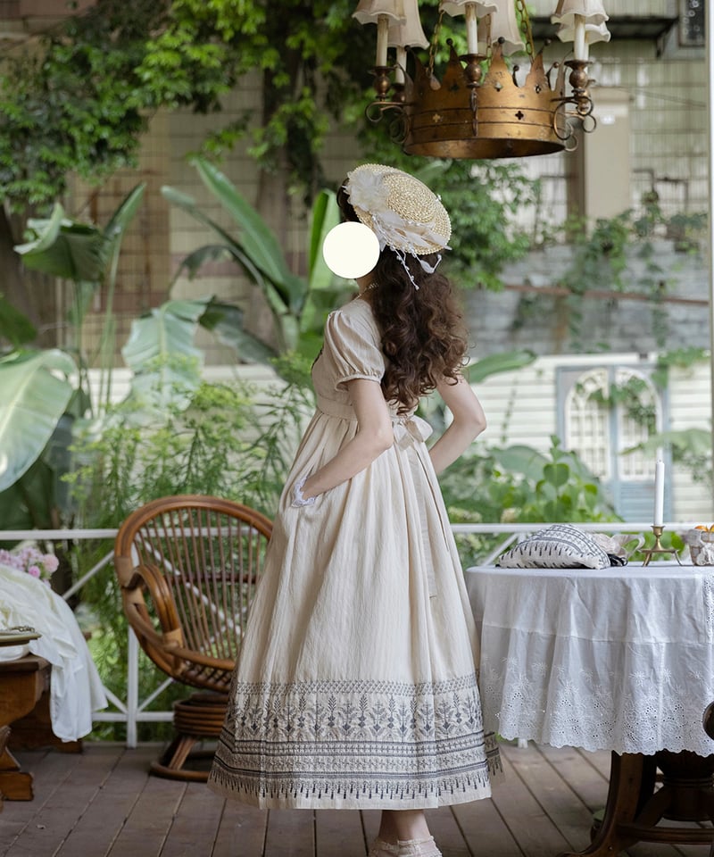 Miss Point / 落陽のヴェール エンパイアスタイルワンピース 日常刺繍