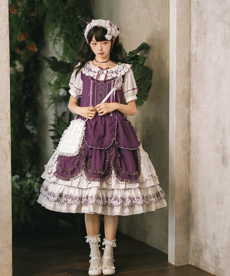 Miss Point 四季の果樹園 ロリィタドレス ストライプ花びらヘム日常ワンピース  [LO1611]