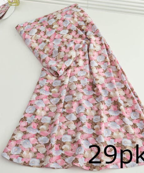 シフォン 花柄 ロング丈 スカート 77cm丈 [SK85]