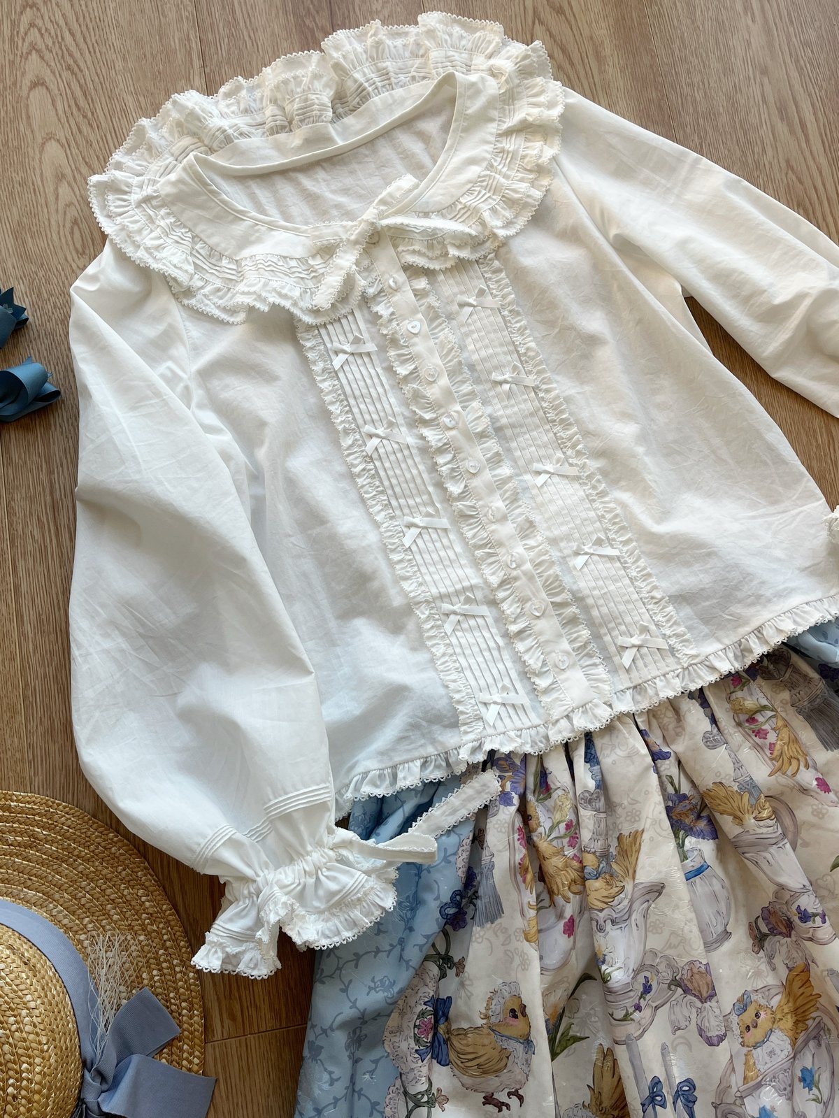 ロラライハリス♡ベビーピンクベロア♡刺繍の丸型ふんわり絞りバッグS♡ ロラライハリス♡ベビーピンクベロア♡刺繍の丸型ふんわり絞り