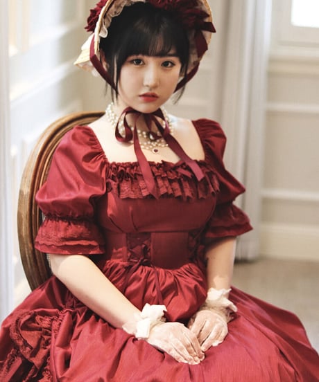 Nyx's Kiss 夜女神のキス クラシックロリィタドレス スクエアネック ロングワンピース  [LO155]