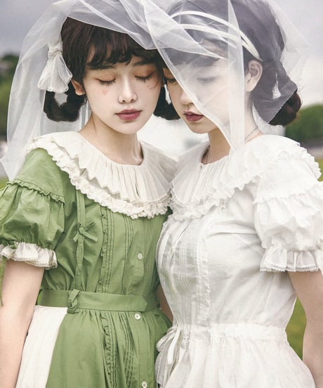 WhitalAlley / Whisper of Pleats コットン ツイストサスペンダースカート＋ブラウス [LO548]