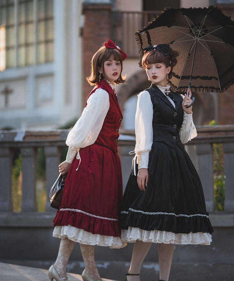 ロリータ エペティス Miss Point ワンピース レッド ブラック ロリータ エペティス Miss Point ワンピース レッド ブラック