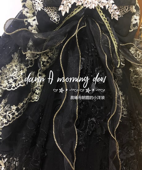Dawn & Morning Dew Lolita / 朝露の花嫁 クラシックロリィタ アクセサリー （黒） [LO917]