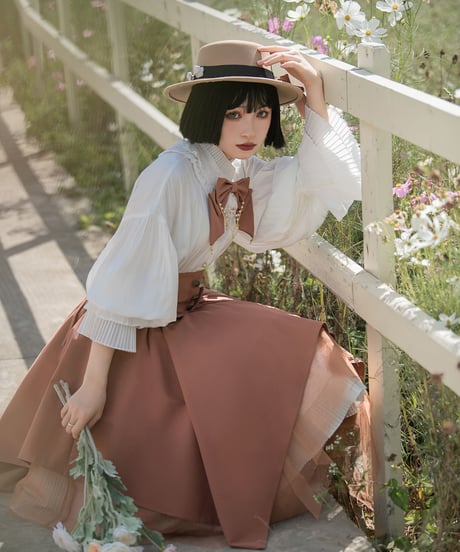 時之神殿Lolita 晚祷歌 イレギュラーヘムコルセットスカート  [LO399]