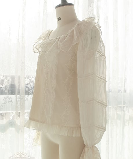 Miss Point 香りを求めて シフォン長袖ブラウス[LO585]