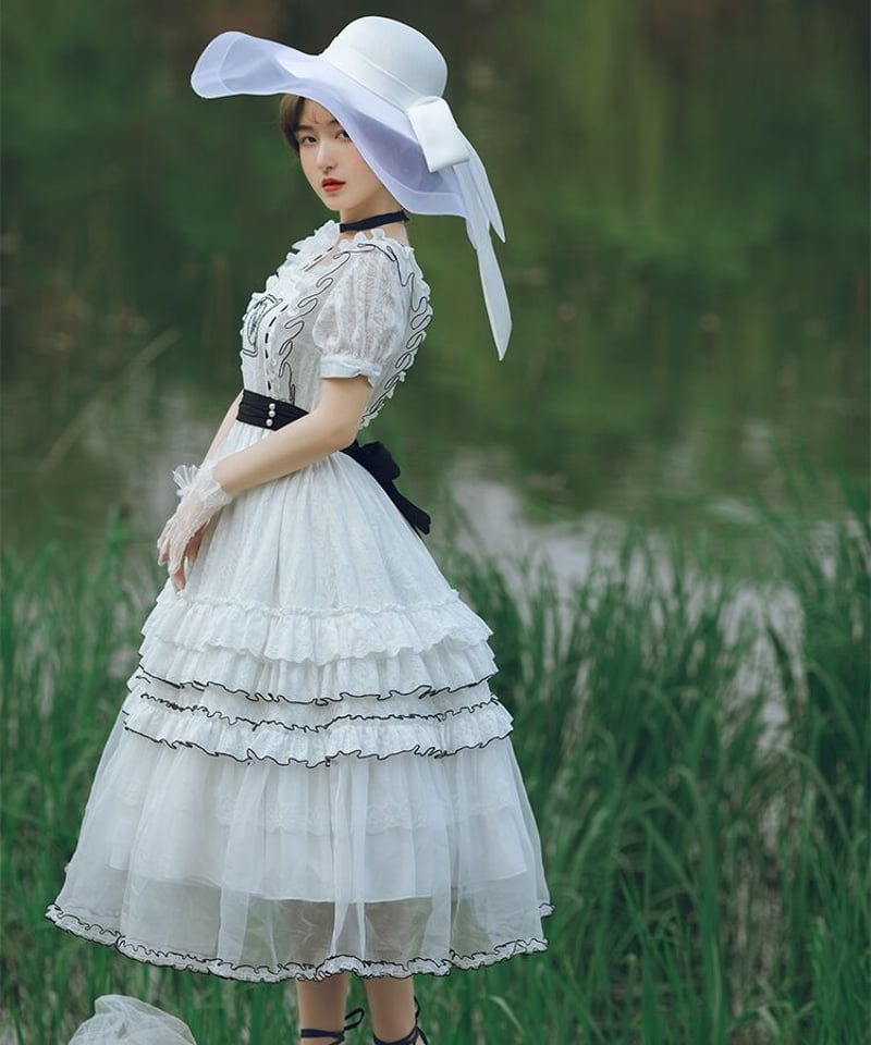 【Luoli Cat】蝶々物語花嫁ロリィタドレスフルセット ピンク 甘ロリ Luoli Cat】蝶々物語花嫁ロリィタドレスフルセット ピンク 甘ロリ