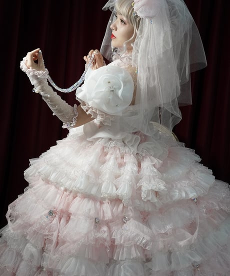Henrietta / ムーンライトクリスタルドリーム ロリィタドレス ウエディングドレス ワンピース set [LO1288]