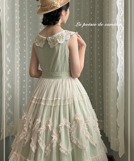 la poésie de camélia いちご 刺繍ロリィタ JSK ロング [LO474]