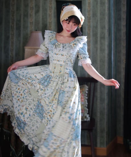 Wizard of Oz / 花壁のパッチワーク レトロ カントリー風 ドレス [LO1458]