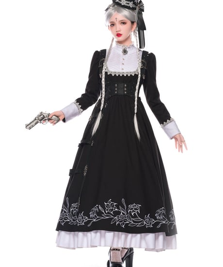YUPBRO  ロブニャ ブリティッシュスタイル ゴシックロリィタ ドレス  小セット [LO483]