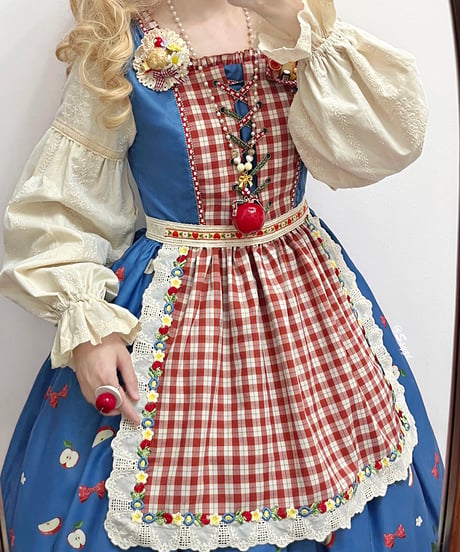 Miss Point りんご園 バイエルン風ロリィタドレス 帽子、三角ケーキ帽、エプロン [LO942]
