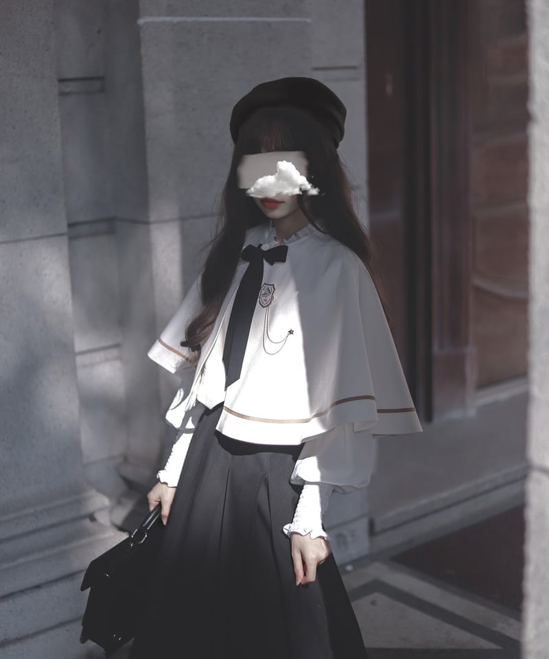 胡桃木JK / クリスティン 魔法学校 ブラウス、SK、ケープ [LO1347