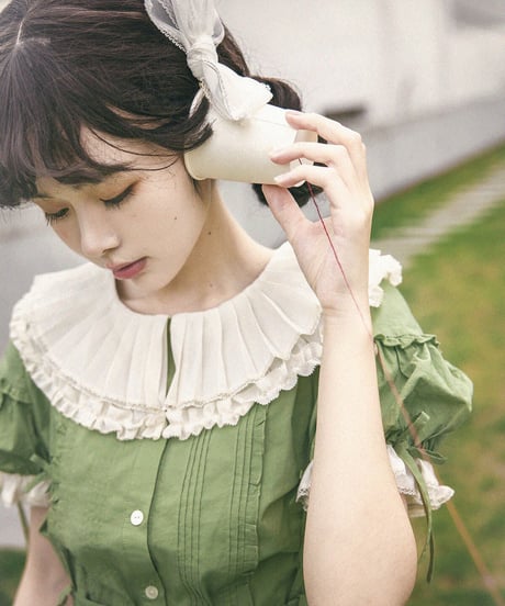 WhitalAlley / Whisper of Pleats コットン ツイストサスペンダースカート＋ブラウス [LO548]