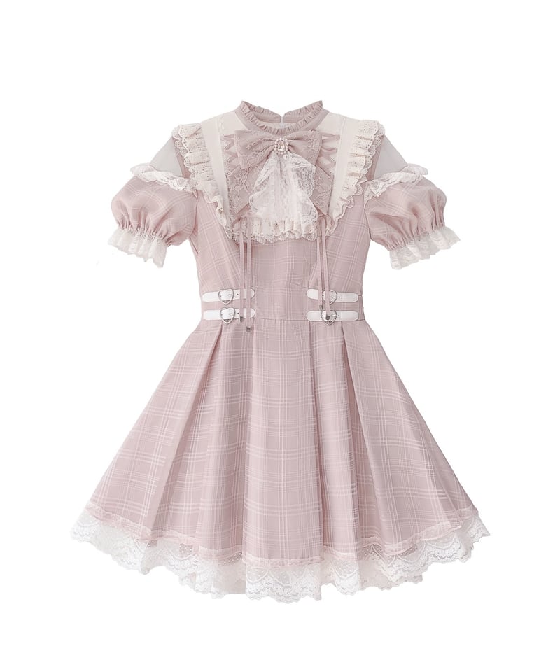 胡桃木JK / 天使の鼓動 オリジナル地雷系量産型 グレーブルー/ピンク