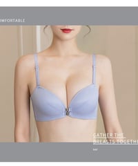 AAカップ  美背 フロントホック シームレス ノンワイヤー ブラジャー [br80]