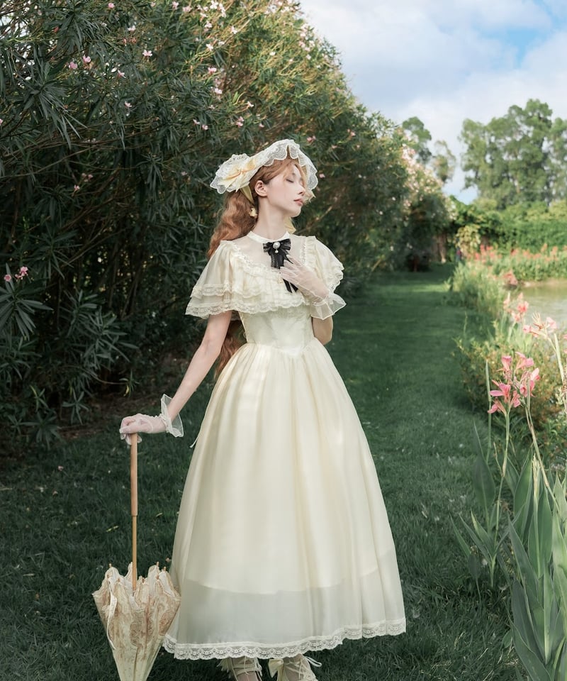 with PUJI / 朝霧の庭園 エドワーディアンドレス ワンピース [LO1440