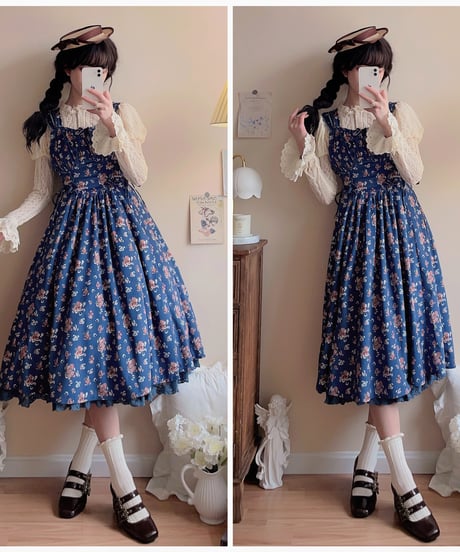 Little Plum 花と夢 コーデュロイ ロリィタドレス JSK [LO653]