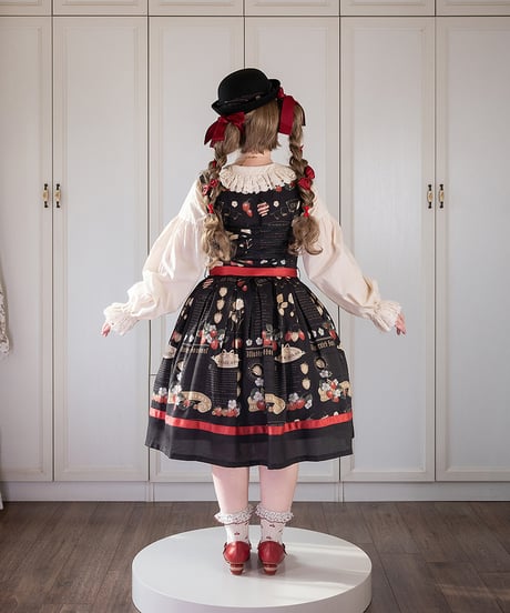 Miss Cube /  苺画報シリーズ OP、JSK、ピナフォアスカート、長袖ブラウス [LO1475]