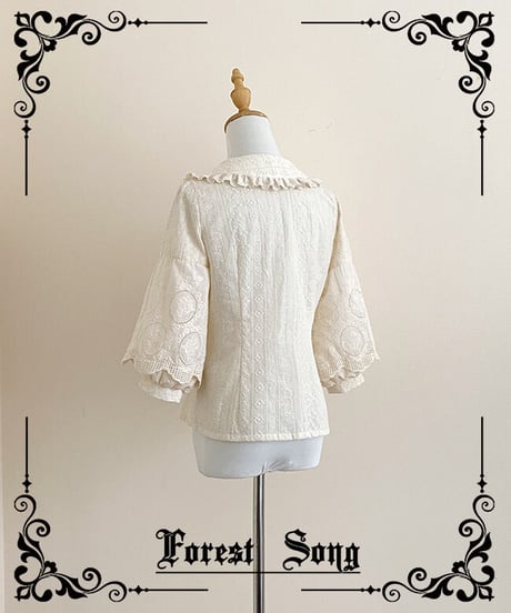 Forest Song   テレサ コットン刺繍 ブラウス [LO523]